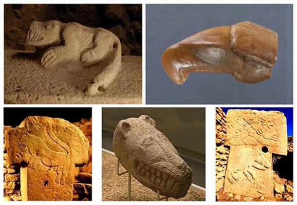 Carvings of flesh eaters found at Gobekli Tepe. (Author provided)