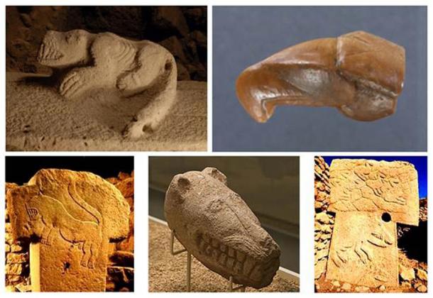 Tallas de carnívoros encontradas en Gobekli Tepe.  (Autor proporcionado)