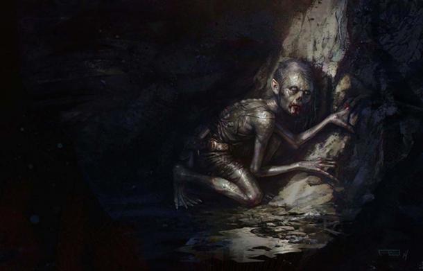 An artist's impression of Gollum by Frederic Bennett.