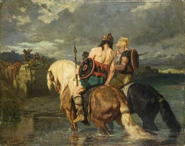 ‘Goths cross a river’ by Évariste Vital Luminais.