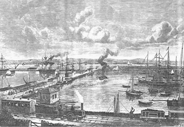 Granton dockyards, Edinburgh, 1860s, close to Newhaven