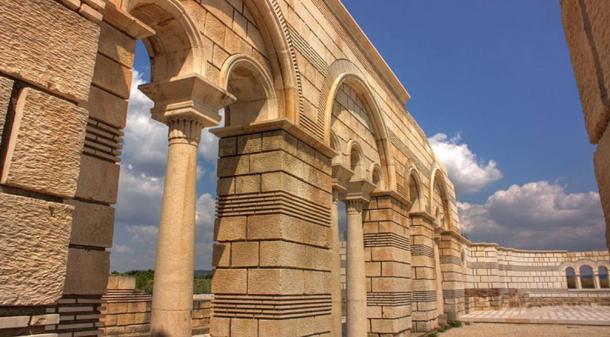 A view of the partially reconstructed Great Basilica of Pliska