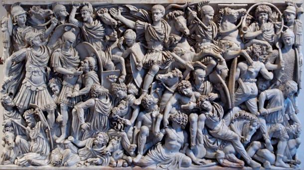 The 3rd-century Great Ludovisi sarcophagus depicts a battle between Goths and Romans.