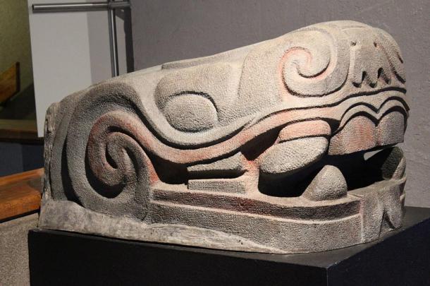 A statue from the ruins of the Great Temple in what is now Mexico City.