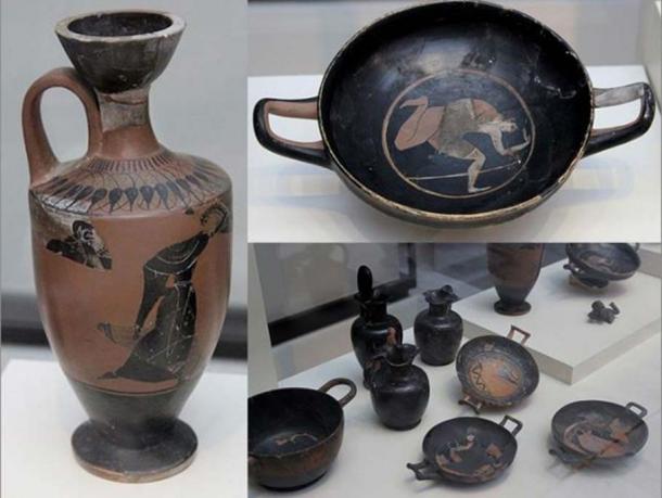 Some of the Greek artifacts discovered at the Pozo Moro site.