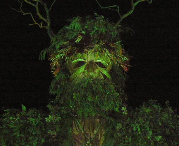 Sculpture of Green Man at festival.