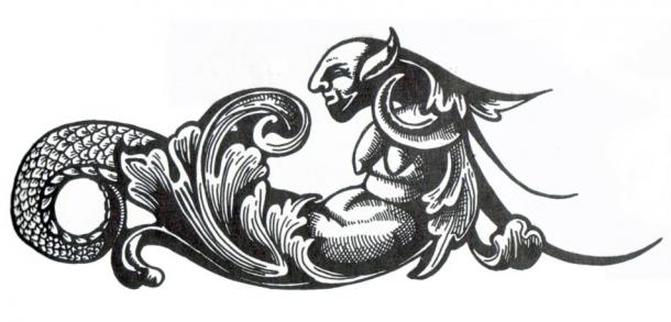 Griffin from a French engraving, circa 1860