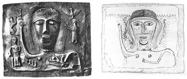 The third chakra plate and the author’s interpretation of what the missing plate may look like. (Author provided)