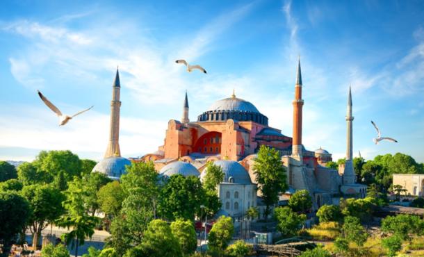 Hagia Sophia built by Emperor Constantine of the Byzantine Empire. Source: Givaga / Adobe Stock.