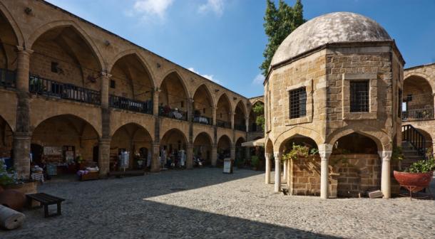 Büyük Han, a caravanserai in Nicosia, is an example of the surviving Turkish Ottoman architecture in Cyprus. (Paul Lakin / CC BY 3.0)