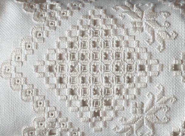 Example of modern Hardanger embroidery work.