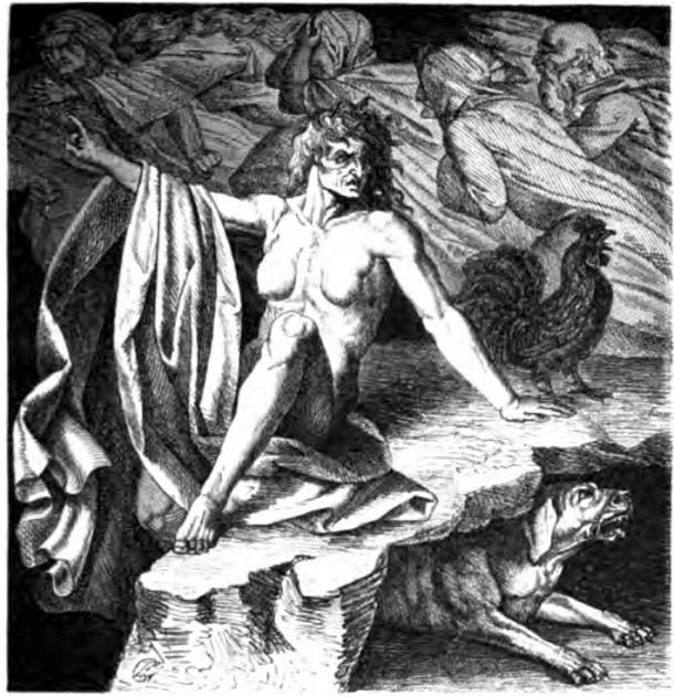 Hel (Carl Ehrenberg, 1882) et le chien Garm.