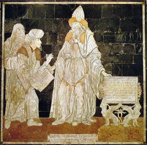 Hermes Trismegisto (Thoth). Incrustaciones en el piso de la catedral rusa de Siena, década de 1480