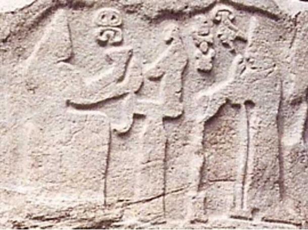 Hittite relief of the influential Queen Puduhep and King Hebat, Kayseri, Turkey.