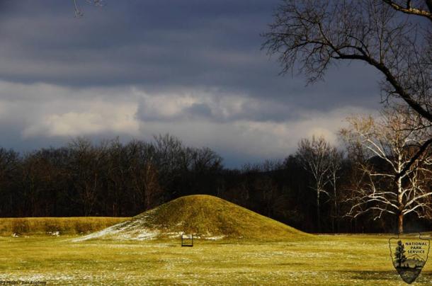 A Hopewell culture burial mound from the Mound City Group in Ohio.