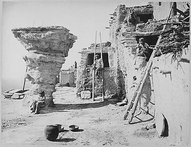 Hopi pueblo in Arizona, 1879.