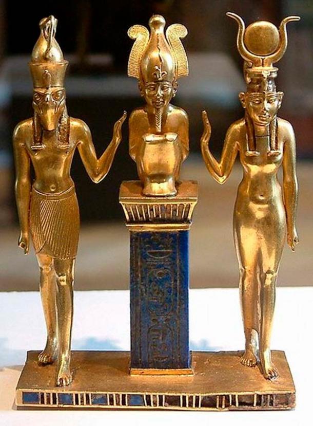 Horus, Osiris, and Isis: pendant bearing the name of King Osorkon II