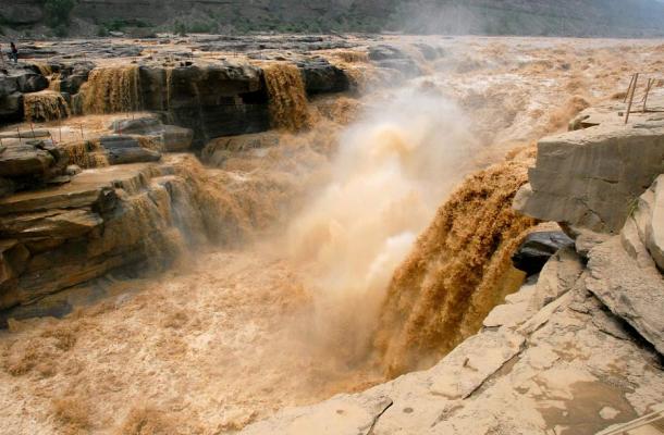 Hukou Waterfall of Yellow River, China. 