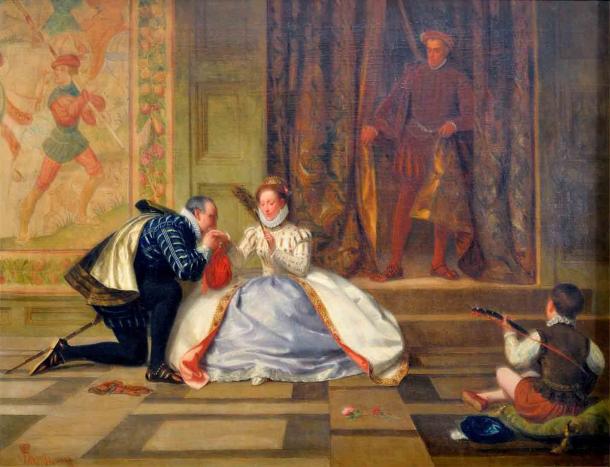 The death of Amy Robsart did not end Robert Dudley's ambitions, nor did it remove him entirely from Queen Elizabeth I’s favor. (William Frederick Yeames / Public domain)