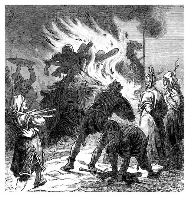 If the deceased was cremated the human sacrifice would be burnt alive to accompany them to the afterlife. (Erica Guilane-Nachez / Adobe)