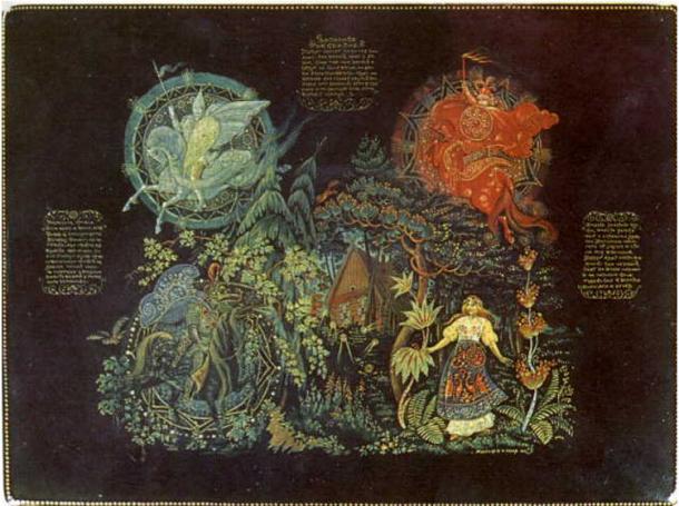 Illustration for the fairy tale ‘Vasilisa the Beautiful.’ 