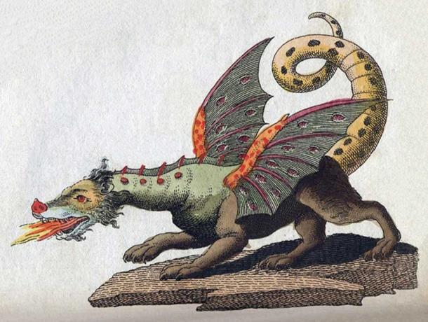 Illustration of a winged, fire-breathing dragon. Friedrich Justin Bertuch (Public Domain)
