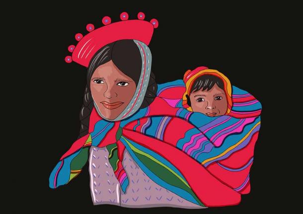 Ilustración de una mujer andina y un niño. (Karim Rocío/Adobe Stock)