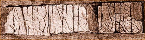 Una ilustración de la inscripción 'Runamo Runes' de Jens Jacob Asmussen Worsaae. (Dominio publico)