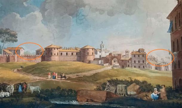 Image of Viano (today Vejano) north of Rome during the Renaissance. The wall painting, found in the is dated 1595-97. (Marcello Assandri)