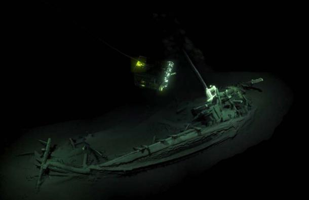 Imaging of ROV visiting the previous oldest intact shipwreck known, found at the bottom of the Black Sea. Source: Black Sea Map /EEF Expeditions