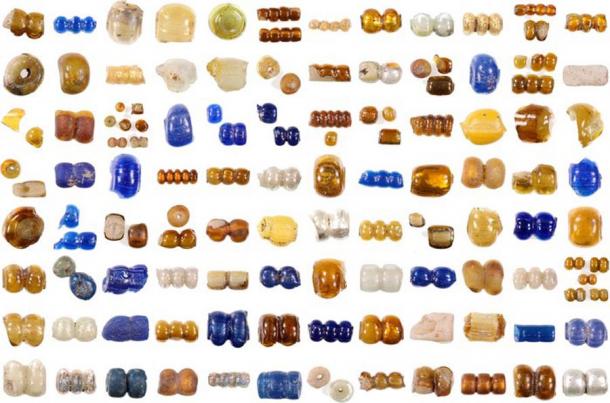 Imported beads from the Middle East found at the Ribe Viking center in Denmark, which probably got there via trade routes from the Baltic Sea through Russia. (The Museum of Southwest Jutland / Nature)