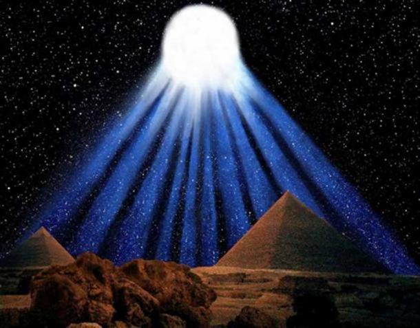 Impression of the spectacular ten-tailed comet recorded by the Ancient Egyptians in 1486 BC.  (Illustration by Graham Phillips)