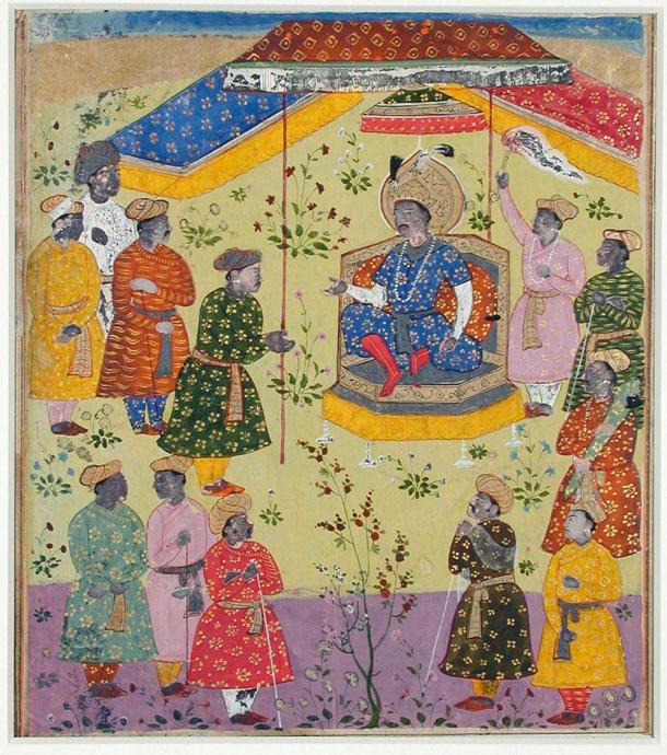 Indian king holds court. (The San Diego Museum of Art Collection