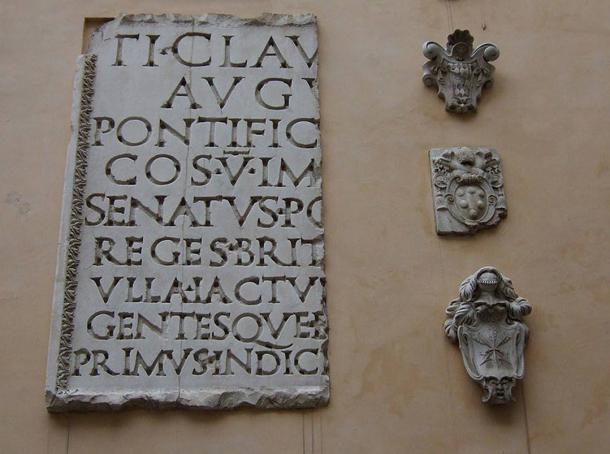 Inscription from the Arch of Claudius, Capitoline Museums.
