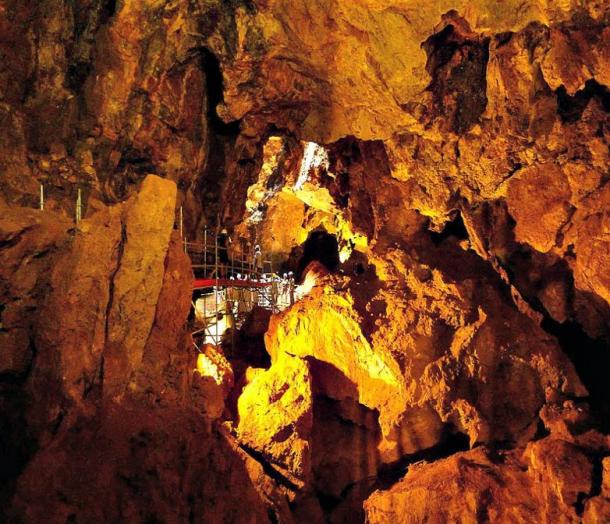Inside the Victoria Cave in Cartagena, Spain.