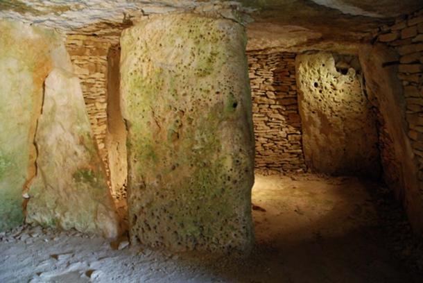 Inside the burial chamber of tumulus A