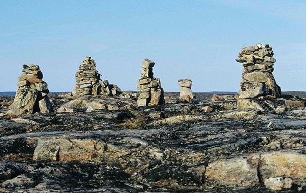 Inuksuit at the Foxe Peninsula (Baffin Island), Canada.