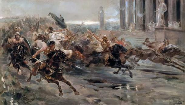 ‘Invasion of the Barbarians’ or ‘The Huns approaching Rome,’ by Ulpiano Checa.