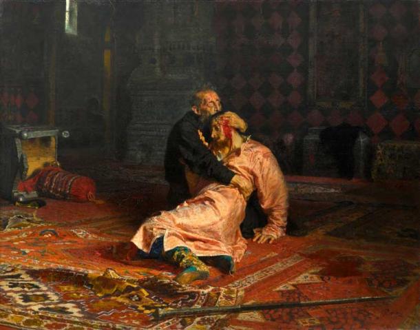 Even Ivan the Terrible realized he’d gone a bit mad after he murdered his own son. Painting by Ilya Repin, 1885 (Public Domain)