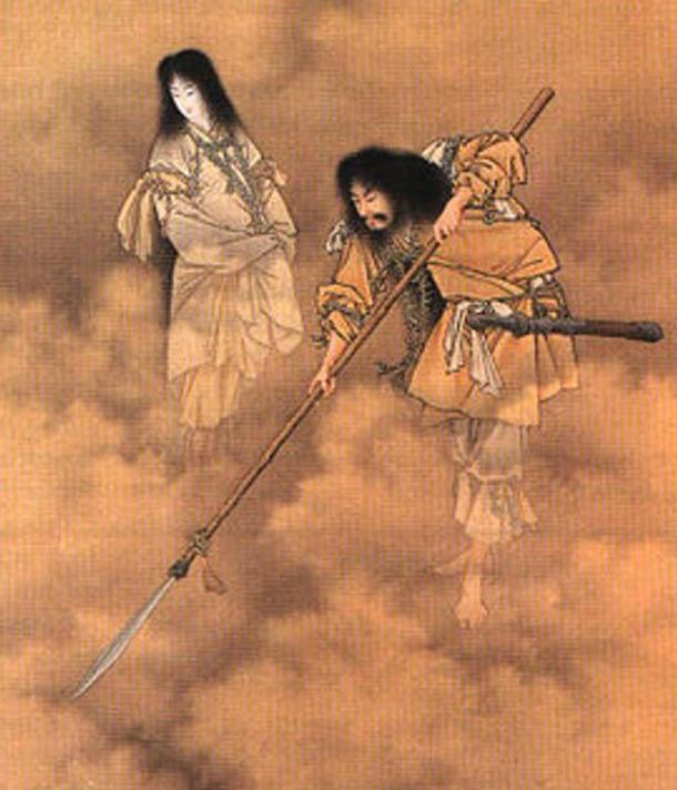  Izanami and Izanagi, two powerful deities in Japan and the first gods, they were both spouse and siblings.