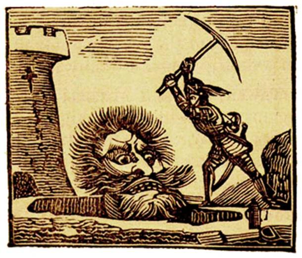 Jack kills Cormoran with a pick-axe. (Public Domain)