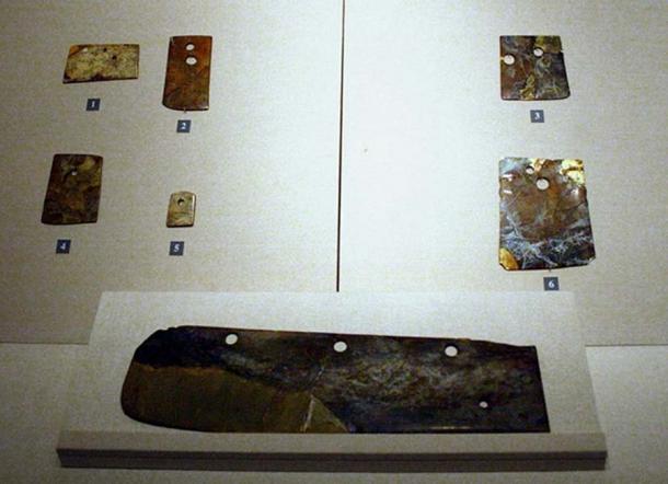 Jadeware produced during Longshan culture period, now collected in Shandong Museum.