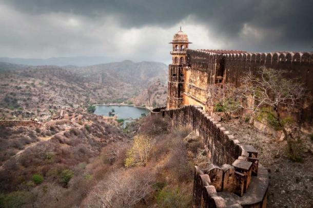 Jaigarh fort in Jaipur, Rajasthan, India. Source: pikoso.kz / Adobe Stock. Jaigarh Fort overlooks the Amber Fort and was built in 1726 to protect the Amber Fort and its palace complex. The fort, similar in structural design to Amber Fort, is also known as Victory Fort. Jaigarh Fort and Amber Fort are connected by subterranean passages and considered as one complex.