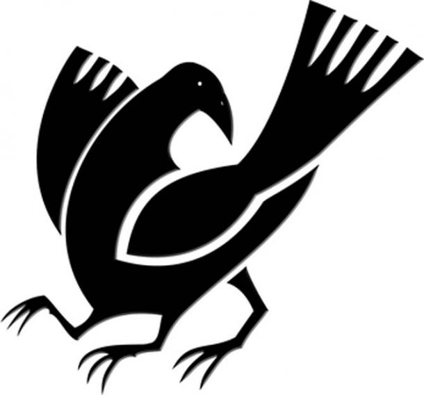 Japanese tri-pedal crow kamon. Three-legged crow commonly found in mythology and art