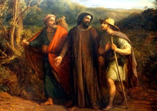 Jesus meets two disciples on the road to Emmaus. (Neil Alexander McKee / CC BY-SA 2.0)