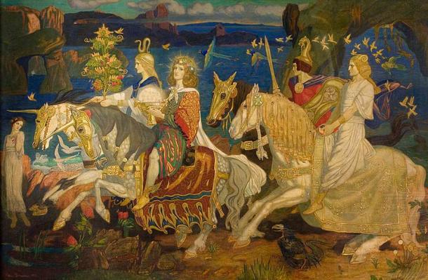 John Duncan's "Riders of the Sidhe" (1911) Tuatha de Dannan. (Public Domain)