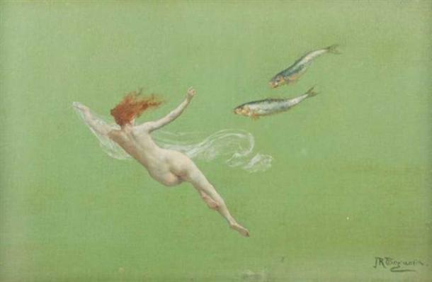 John Reinhard Weguelin, Water Nymph, 1900. (Public Domain)