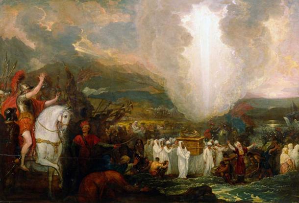 Joshua passing the River Jordan with the Ark of the Covenant by Benjamin West (public domain)