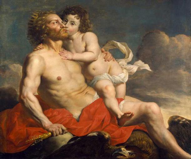 Юпитер (или Зевс) и Ганимед, Николаес де Хельт, Штокейд. (Общественное достояние)