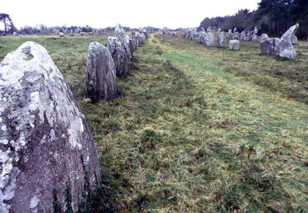 Part of the 'Kermario alignments' of Neolithic standing stones near Carnac, locally believed to have been Roman legionaries, turned to stone by St Cornèly (Photo: Anthony Adolph)